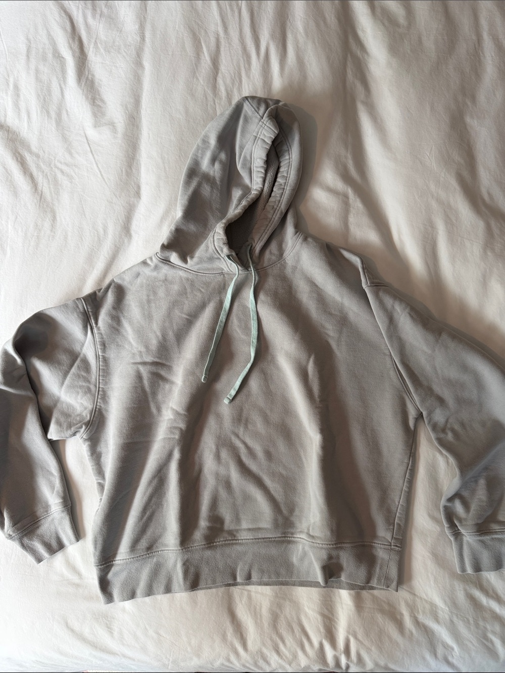Girlfriend Collective Light Gray Women's Pullover Cropped Hoodie Sweatshirt